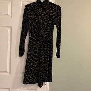 Elegant Long Sleeve Mock Neck A-Line Dress